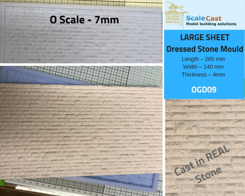 O Scale O gauge DRESSED STONE SHEET mould in 7mm Scale OGD06 