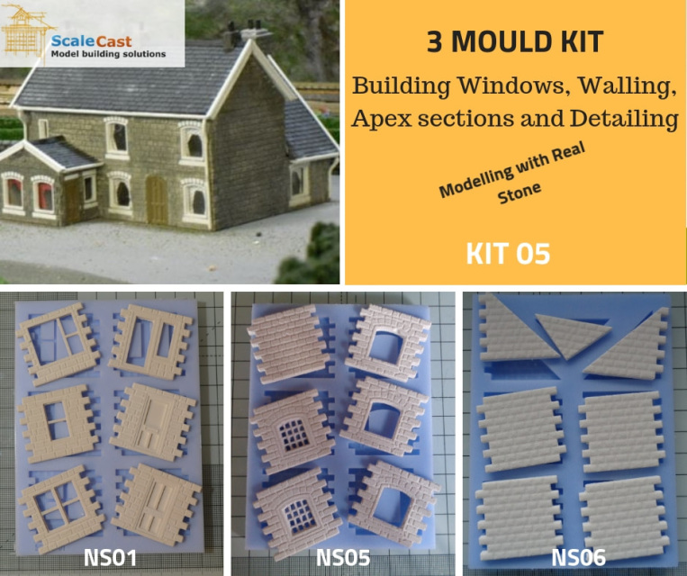 Stone Building Mould NS01 Model Railway Scenery ScaleCast 