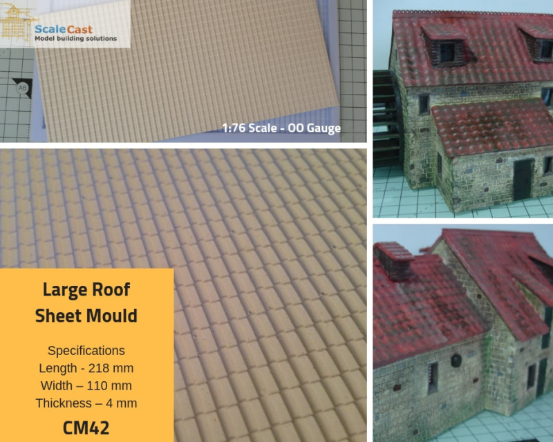CM30 OO/HO Gauge Model Railway Scenery Standard Slate Roof Large Sheet Mould 