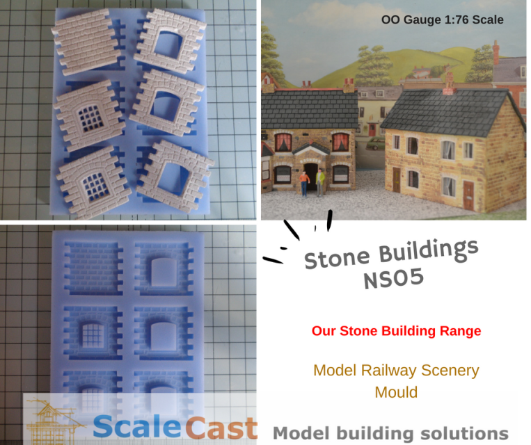 OO Gauge real stone model scenery NS03 Model Railway Stone Buildings mould 