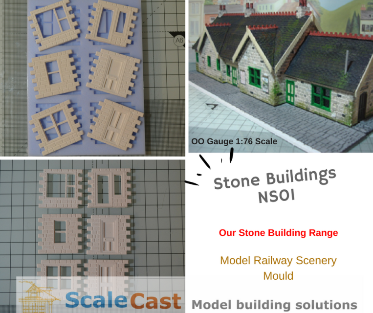OO Scale CM60 Model Railway Dry Stone Ramped Walls mould OO Gauge Scenery