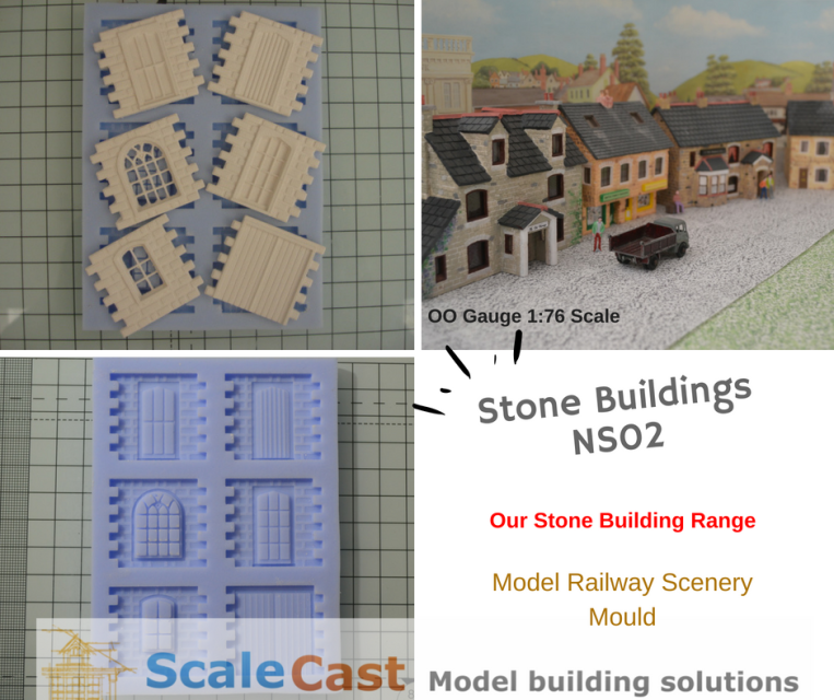 OO Gauge NS11 for Model Railways Stone Buildings Double Windows Mould 